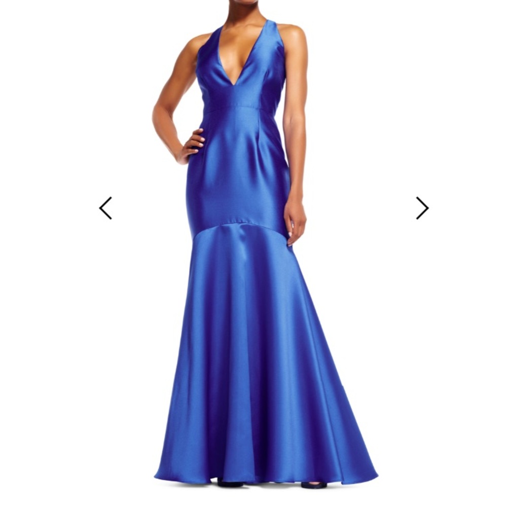 Adrianna Papell Mermaid Gown w/ Sheer Lace Back ✨